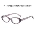 Minimalist transparent grey oval frames with blue light blocking lenses for a trendy look - Clear Gray Frame Clear Lens