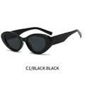 Gafas de sol ojo de gato negras con montura brillante y lentes grises polarizadas - Montura Negro Brillante Lente Gris