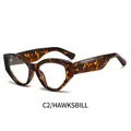 Occhiali cat-eye poligonali anti-luce blu con montatura tartarugata finitura C2 - Tortoise