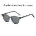 Retro sunglasses with transparent grey frames and grey lenses in a classic fashion style - Translucent Grey Frame Grey Lens