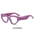 Occhiali cat-eye poligonali anti-luce blu con montatura viola trasparente C4 - Viola