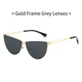 Cat-eye zonnebril met goudkleurig metalen frame en donkergrijze lenzen - Gouden Frame Zwart Grijs