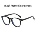 Classic black oval sunglasses with clear lenses and silver square rivet accents - Black Frame Clear Lenses