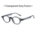 Occhiali tondi vintage grigio trasparente con dettagli metallici a rombo - Grigio Trasparente