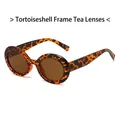 Retro zonnebril met schildpadmontuur en bruine glazen in een modieus ovaal design - Schildpad Frame