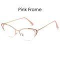 Montatura occhiali cat-eye rosa e oro a giorno con lenti anti-luce blu in metallo - Montatura Rosa