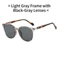 Lunettes de soleil rondes rétro avec monture gris clair et branches écaillées - Monture Gris Transparent Verre Gris