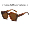 Fashionable oversized square sunglasses with tortoise frames and brown lenses - Tortoise Frame Tea Lens
