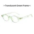 Retro ovale Brille mit transparentem grünem Rahmen und Blaulichtfilter aus PC - Transparentes Grün