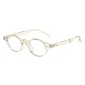 Klassische ovale Brille in Champagner mit stilvollen Metalldetails am Rahmen - Champagner