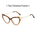 Cat eye glasses frames with tortoiseshell pattern and golden metal arms for women - Tea Hawksbill Frame