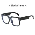 Retro black square frame glasses with transparent lenses in a minimalist style - Black Frame Clear Lenses