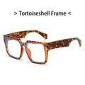 Fashionable oversized tortoise shell square frame sunglasses with transparent lenses - Demi Frame Clear Lens