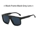Lunettes de soleil futuristes surdimensionnées avec monture noire et verres gris foncé - Monture Noire Verres Noir Gris