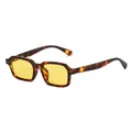 Retro square sunglasses with tortoiseshell frame and bright yellow lenses - Tortoise Frame Yellow Lens