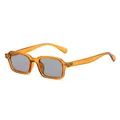 Fashion square frame sunglasses with transparent orange frame and grey lenses - Orange Frame Gray Lens