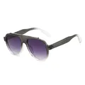 Oversized aviator sunglasses with gradient gray frame and matching tinted lenses - Gradient Grey Frame Gradient Grey Lens