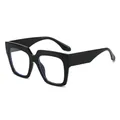 Occhiali quadrati oversize anti luce blu con montatura nera lucida alla moda - Montatura Nero Lucido / Lenti Trasparenti