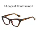 Chic leopard print cat eye glasses frame with blue light blocking lenses for style - Leopard Frame