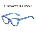 Retro cat-eye glasses frame featuring a sleek transparent blue finish for women and men - Transparent Blue