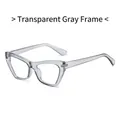 Modern cat-eye blue light blocking glasses with a stylish transparent grey resin frame - Transparent Grey