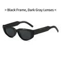 Gafas de sol de ojo de gato negras con montura gruesa y cristales gris oscuro - Montura Negra Lentes Gris Negro