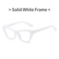 Modern cat eye glasses frame in solid white finish for women and men streetwear style - Solid White Frame