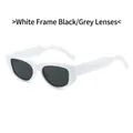 Vintage cat eye sunglasses with thick white frames and black grey lenses for sun protection - White Frame Dark Grey Lens