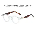 Retro oval sunglasses featuring a clear transparent frame and tortoiseshell temples - Transparent Frame Clear Lens