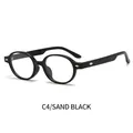 Occhiali tondi anti-luce blu in TR90 con montura alla moda nero opaco sabbia - Nero Opaco