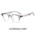 Retro round blue light blocking glasses with gradient gray TR90 frame, style TB8111 - Gradient Grey Frame