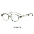 Modern transparent green TR90 round frame glasses with blue light blocking lenses - Transparent Green