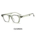 Retro transparent green TR square frames with anti-blue light lenses in C6 finish - Transparent Green