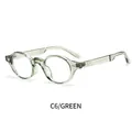 Classic TR90 round frame eyeglasses in transparent green with stylish rivet accents - Transparent Green
