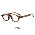 Classic TR90 round frame glasses with diamond rivets in transparent tea finish - Transparent Tea