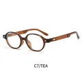 Retro round frame anti-blue light glasses in transparent tea color TR95112 style - Transparent Tea