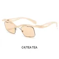 Gafas de sol cuadradas sin montura color té con montura ondulada y almohadillas de metal - Montura Champán Lente Champán