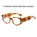 Lunettes de soleil écaillées avec verres clairs et larges branches de style hip-hop - Monture Florale Ambre Verres Transparents