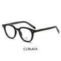 Montatura ovale nera lucida con lenti anti-luce blu e protezione solare UV400 - Montatura nero lucido
