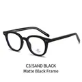 Montatura ovale nero sabbia con lenti anti-luce blu e protezione totale UV400 - Nero Opaco