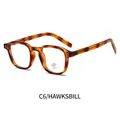 Retro TR90 hawksbill patterned frame glasses with anti-blue light and UV400 lenses - Tortoiseshell Frame