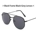 Klassieke aviator zonnebril met zwart metalen frame en donkergrijze glazen voor heren - Zwart Frame Zwart Grijze Glazen