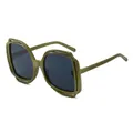 Modern oversized sunglasses with green frames and black-grey lenses in butterfly style - Green Frame Grey Lens