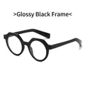 Vintage-Sonnenbrille mit glänzend schwarzem Rahmen und trendigem Retro-Oval-Design - Glänzend schwarzer Rahmen / Klare Gläser