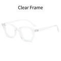 Lunettes ovales à monture transparente rétro avec verres anti-lumière bleue - Monture Transparente Anti-Lumière Bleue