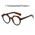 Retro-ovale Brille mit Schildpatt-Rahmen, geometrischem Design und klaren Gläsern - Demi Rahmen Klare Gläser