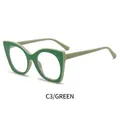 Occhiali cat-eye anti luce blu con montatura C3 verde scuro stile alla moda - Montatura Verde (C3/GREEN)