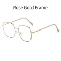 Montatura per occhiali quadrata in metallo oro e rosa con finitura minimalista - Montatura Oro Rosa