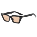 Lunettes de soleil œil-de-chat modernes avec monture noire et verres teintés orange - Monture Noir Brillant Verres Champagne