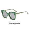 Occhiali da sole cat-eye con montura verde bicolore e lenti grigie traslucide in C3 - Montatura Verde Lenti Grigie Traslucide (C3)